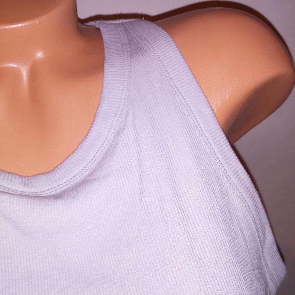 Victoria Secret PINK Tank Top Crop XXL 2X Ribbed Solid Shelf Bra Sleeveless New - Picture 2 of 10